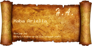 Haba Ariella névjegykártya